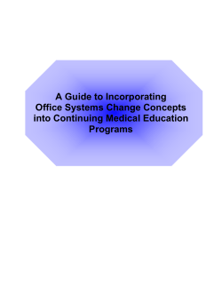 A Guide to Incorporating Office Systems Change Concepts into Continuing Medical Education