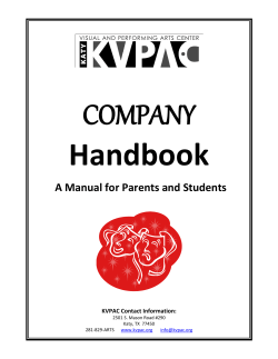 COMPANY Handbook  A Manual for Parents and Students