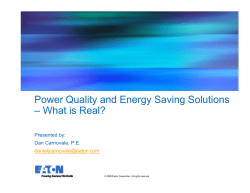 Power Quality and Energy Saving Solutions &ndash; What is Real?