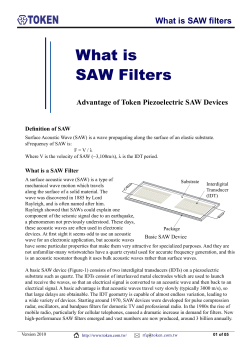 What is SAW Filters TOKEN What is SAW filters