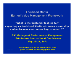Lockheed Martin Earned Value Management Framework