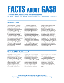 FACTS GASB about What Is the GASB?
