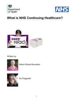 What is NHS Continuing Healthcare? Written by: Alison Giraud-Saunders