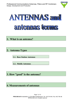 1.  What is an antenna? 2.  Antenna Types