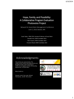 Hope, Family, and Possibility: A Collaborative Program Evaluation Photovoice Project