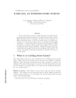 B DECAYS, AN INTRODUCTORY SURVEY.