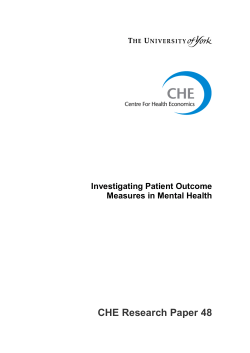 CHE Research Paper 48 Investigating Patient Outcome Measures in Mental Health