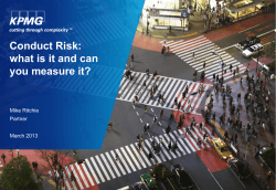 Conduct Risk: what is it and can you measure it? Mike Ritchie