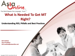 What Is Needed To Get MT Right?