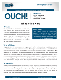 What Is Malware Guest Editor Overview OUCH! | February 2014