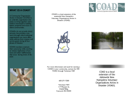 WHAT IS A COAD? A Community Organization  Active in Disaster (COAD) is