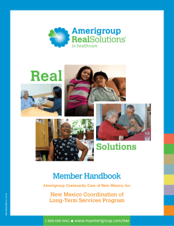 Real Solutions Member Handbook New Mexico Coordination of