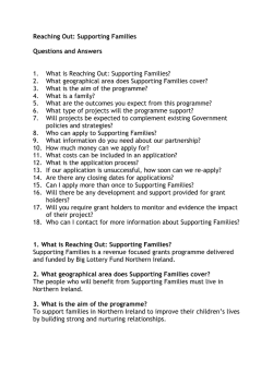 Reaching Out: Supporting Families  Questions and Answers