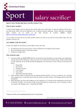 Sports Centre Membership Salary Sacrifice Scheme FAQs. What is salary sacrifice?
