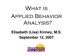 What is Applied Behavior Analysis?