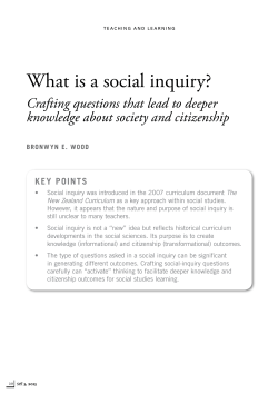 What is a social inquiry? Crafting questions that lead to deeper