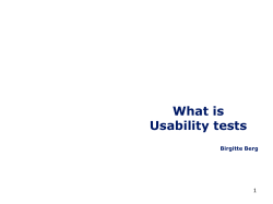 What is Usability tests 1