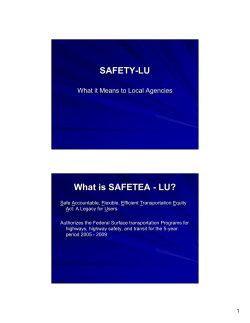 SAFETY - LU What is SAFETEA