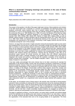 What  is  a  doctorate?  Changing ... communication sciences