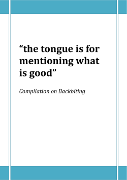 “the tongue is for  mentioning what  is good”   
