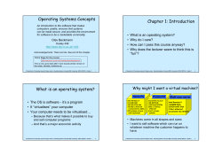 Operating Systems Concepts Chapter 1: Introduction