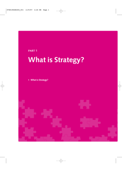 What is Strategy? 1 part 1 What is Strategy?