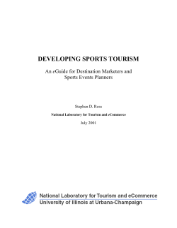 DEVELOPING SPORTS TOURISM  e Sports Events Planners