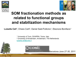 SOM fractionation methods as related to functional groups and stabilization mechanisms Luisella Celi
