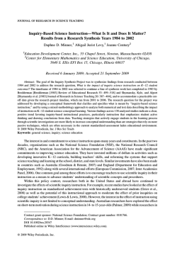 Inquiry-Based Science Instruction&mdash;What Is It and Does It Matter?