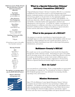 What is a Special Education Citizens’ Advisory Committee (SECAC)?