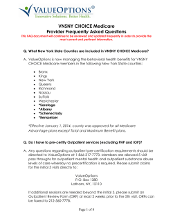 VNSNY CHOICE Medicare Provider Frequently Asked Questions