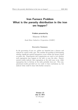 Iron Furnace Problem What is the porosity distribution in the iron