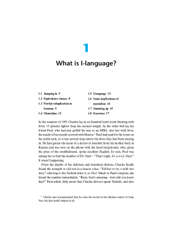 1 What is I-language?