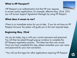 What is HP Passport?  •