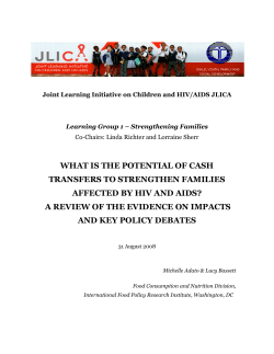 WHAT IS THE POTENTIAL OF CASH TRANSFERS TO STRENGTHEN FAMILIES