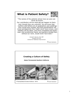 What is Patient Safety?