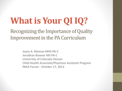 What is Your QI IQ?  Recognizing the Importance of Quality