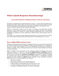What is Quick Response Manufacturing?