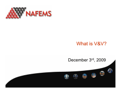 What is V&amp;V? December 3 , 2009 rd