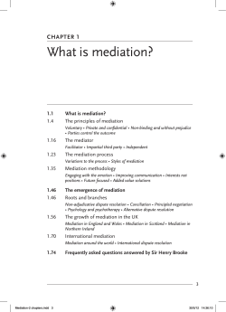 What is mediation? ChaPter 1 1.1 .4