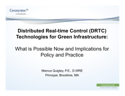 Distributed Real-time Control (DRTC) Technologies for Green Infrastructure: Policy and Practice