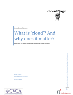 What is ‘cloud’? And why does it matter? 1