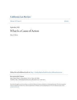 What Is a Cause of Action California Law Review Silas A. Harris