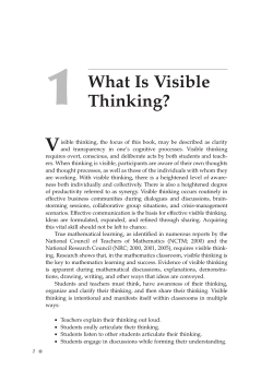 1 V What Is Visible Thinking?