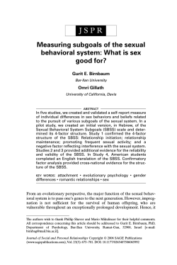 Measuring subgoals of the sexual behavioral system: What is sex good for?