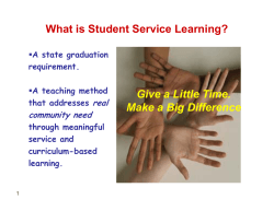 What is Student Service Learning? Give a Little Time. real