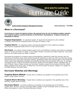 What is a Hurricane? South Carolina Emergency Management Division