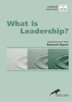 What is Leadership? Research Report Leadership South West