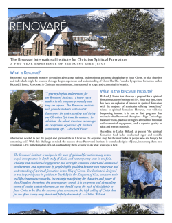 What is R ? The R International Institute for Christian Spiritual Formation