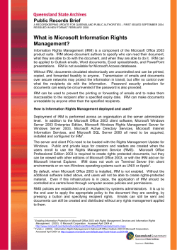 What is Microsoft Information Rights Management? Public Records Brief